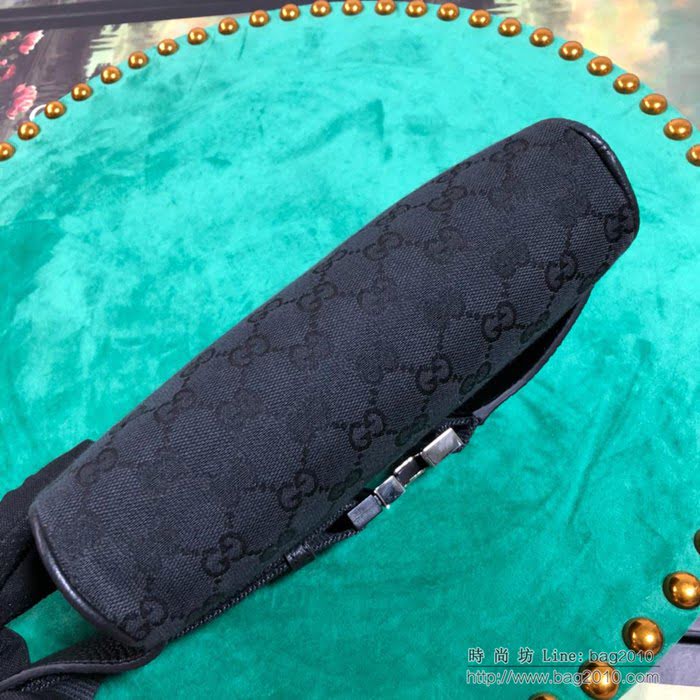GUCCI古馳 新款腰包 專櫃品質 449174 進口牛皮 黑色 休閒款 GUCCI腰包  ydgq3414